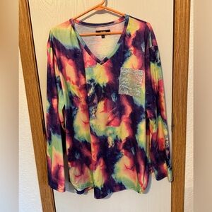 L&B Multicolor Tie-Dye Long Sleeve Top
